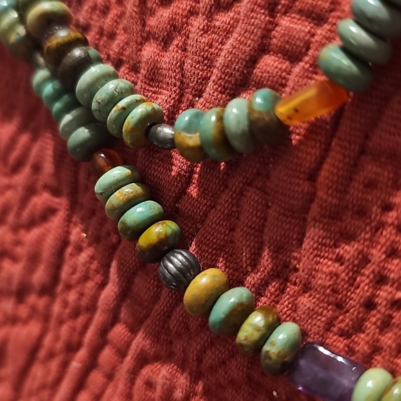 Carolyn Pollack Multicolor Turquoise Beaded Necklace 18inch/36inch end to end - Picture 4 of 17